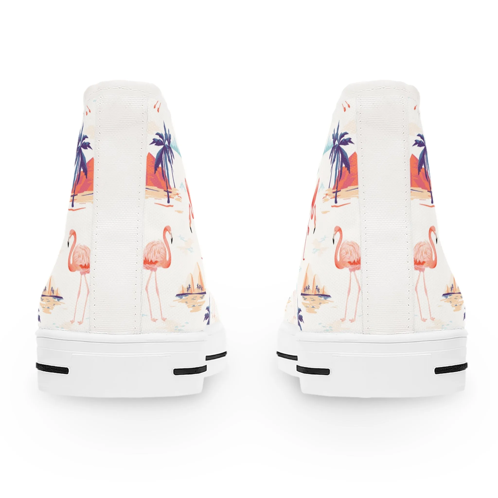 Tropical Island and Flamingo Women's High Top Sneakers