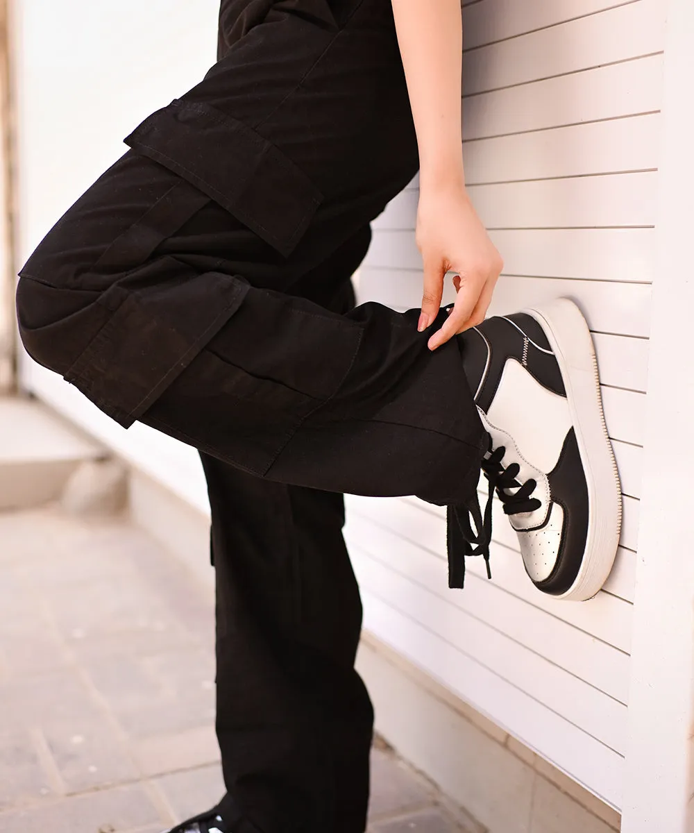 Urban Edge Black Cargo Pants | Woman