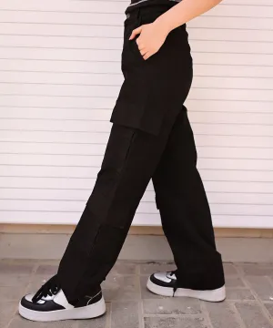 Urban Edge Black Cargo Pants | Woman