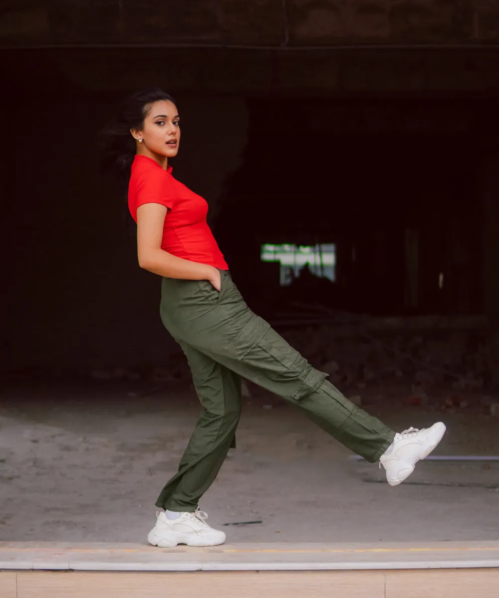 Urban Edge Green Cargo Pants | Woman