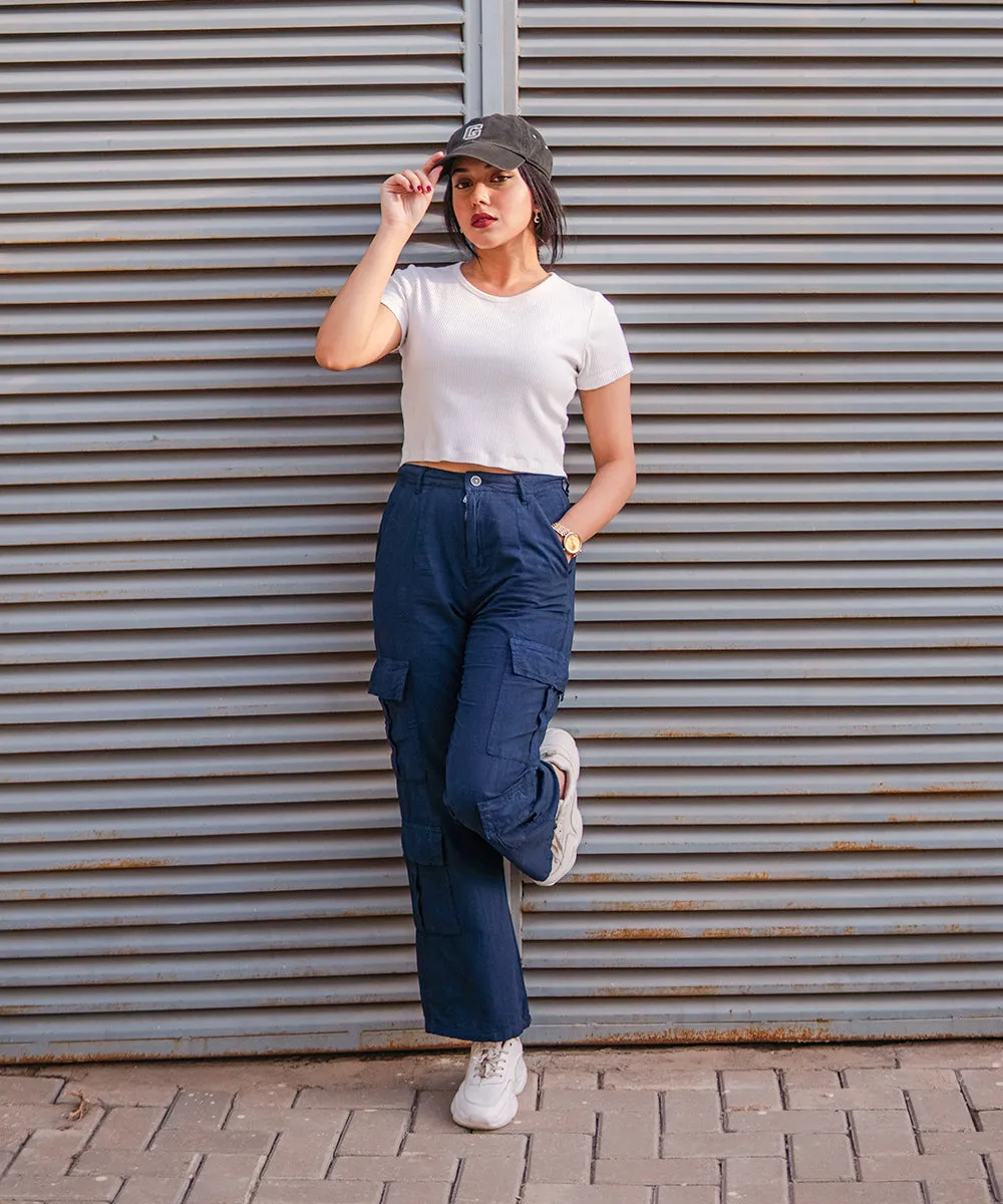 Urban Edge Navy Cargo Pants | Woman