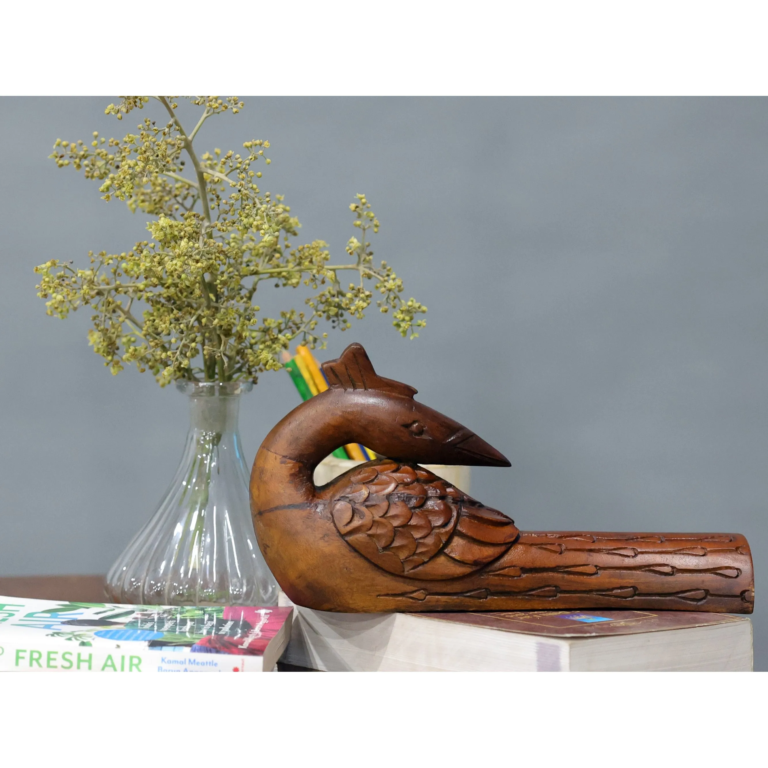 Versatile Heritage Style Wooden Sleeping Bird Figurine