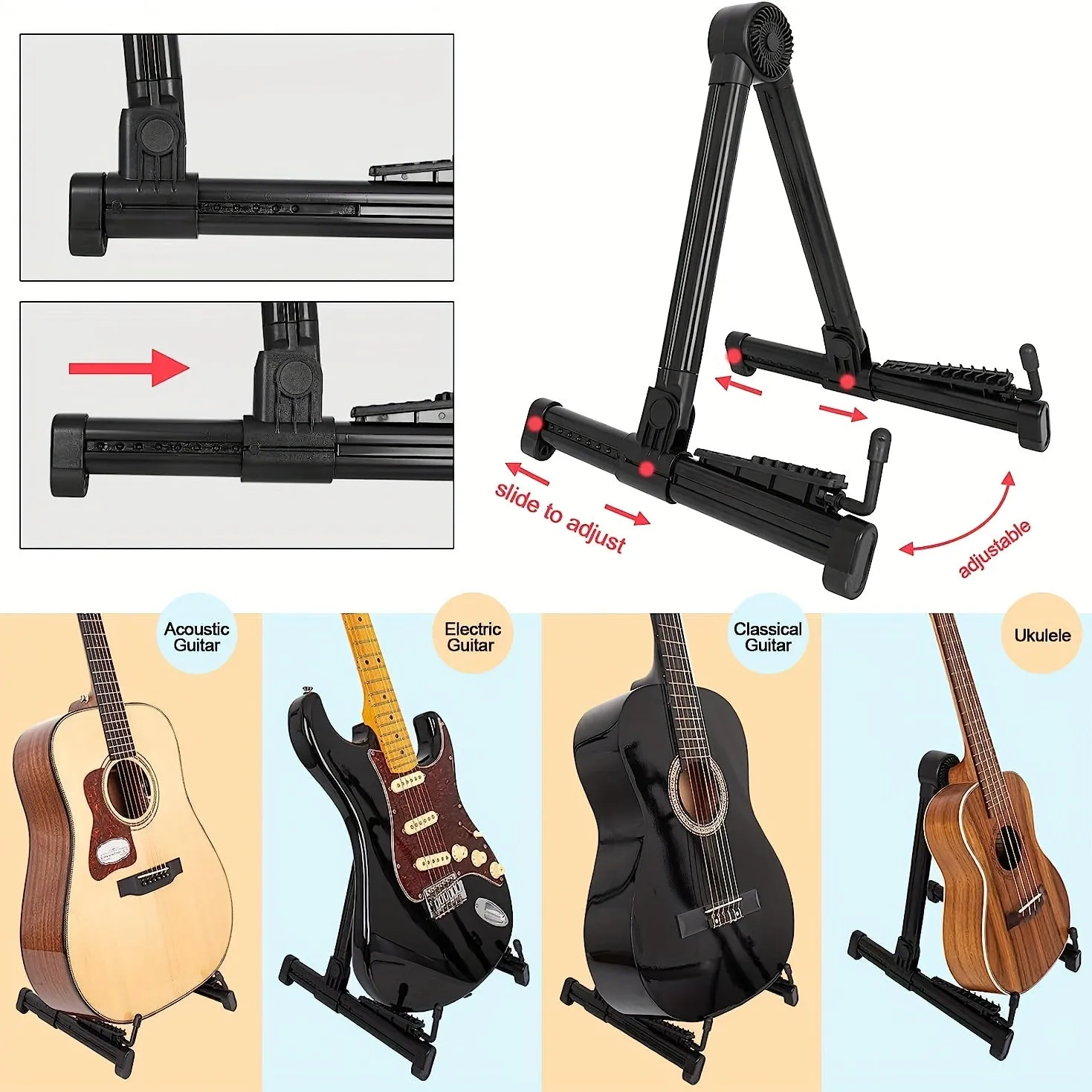 Versatile Wooden Guitar Stand  Portable Lightweight Foldable  Ideal Gift