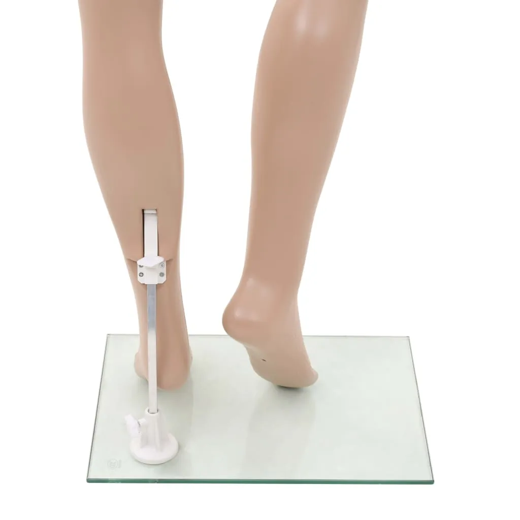 vidaXL Female Mannequin with Glass Base Beige 180 cm