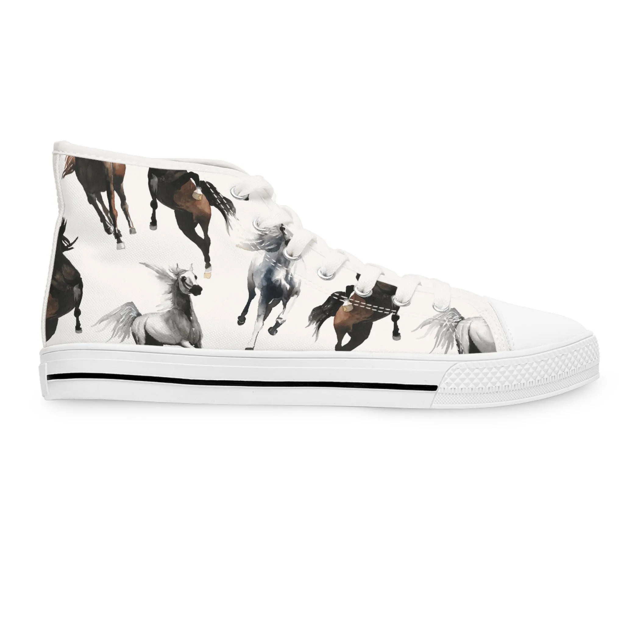 Watercolor Horses Women's High Top Sneakers