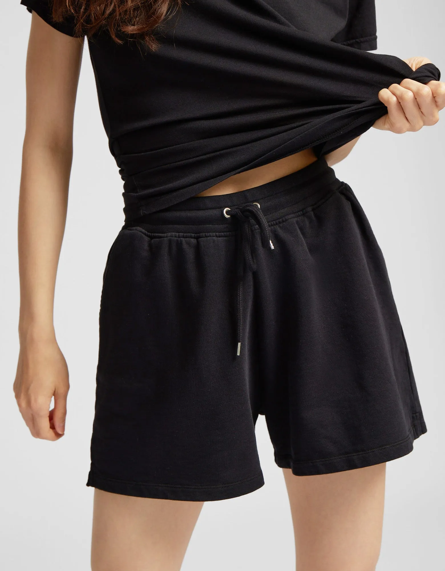 Women Organic Sweatshorts - Petrol Blue