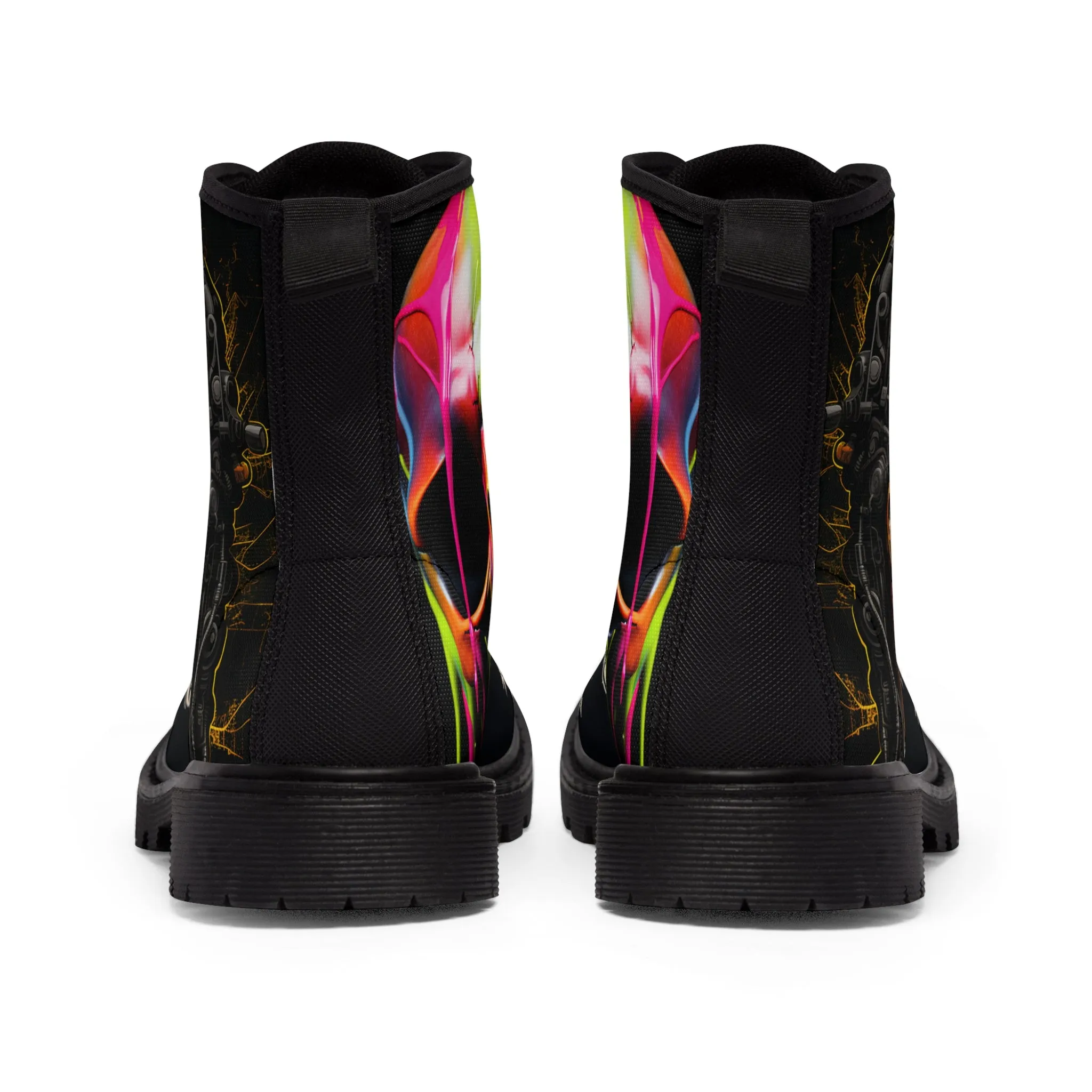 Women's Canvas Boots Skulls