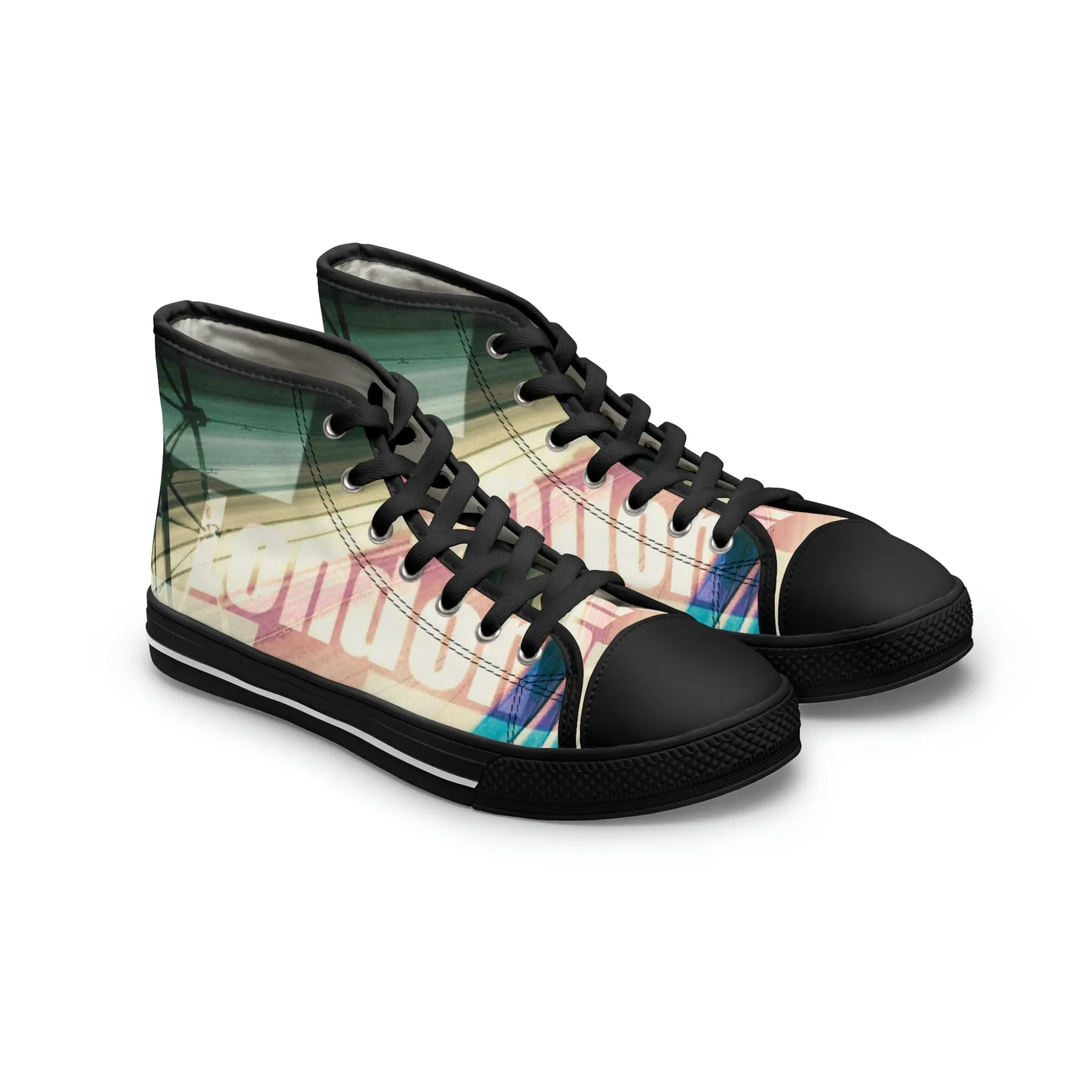 WOMEN'S HIGH TOP SNEAKERS (AOP) VINTAGE LONDON