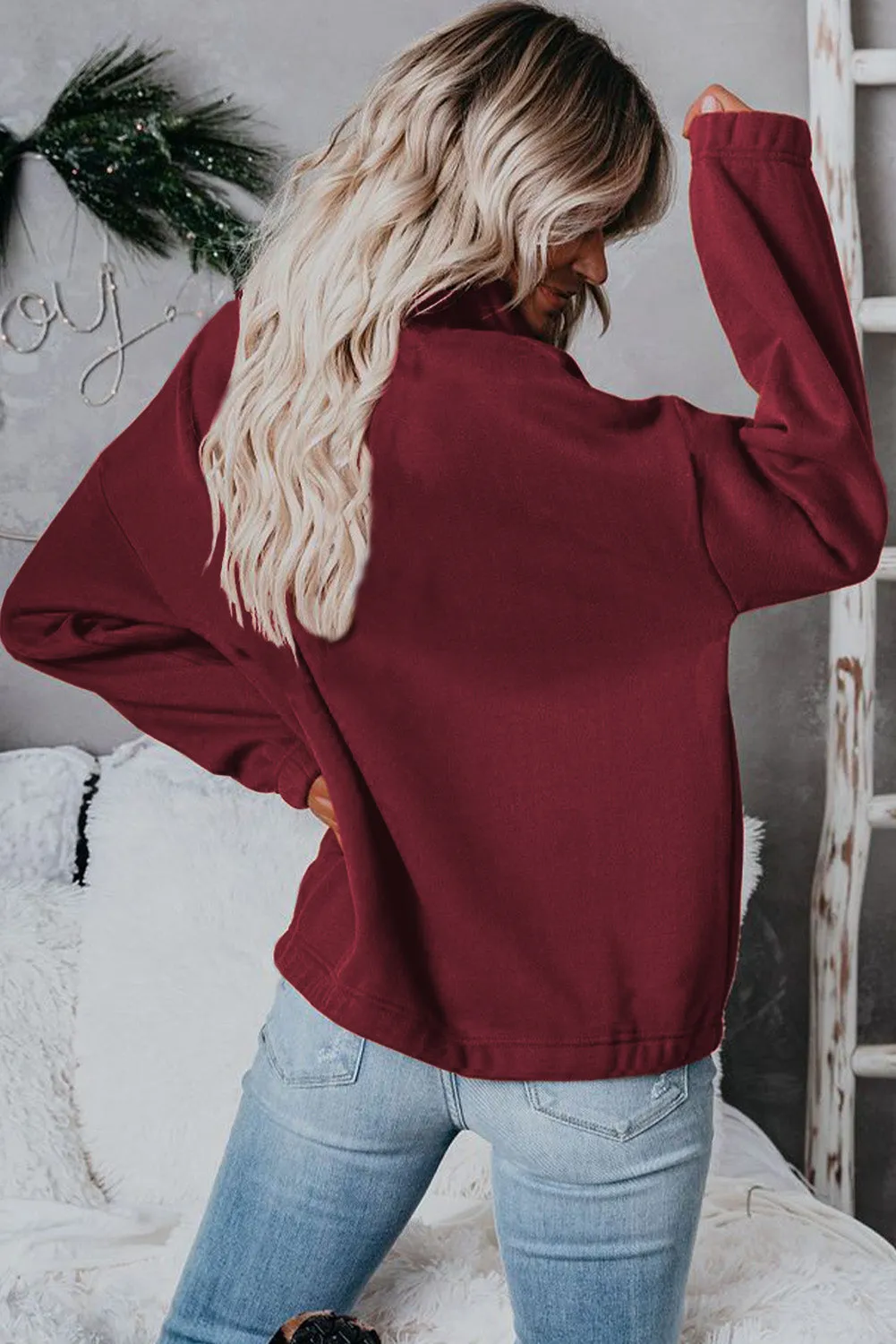 Zipped Collar Sweatshirt